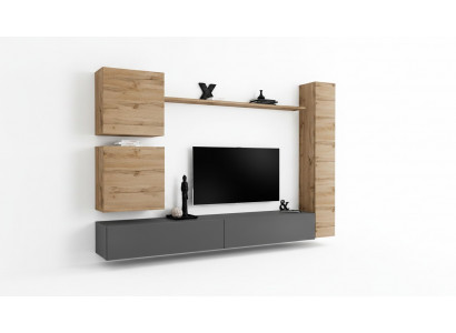 Einrichtung Designer Braun 3x Mauergekäs Schräinerluxusset TV-Stänner