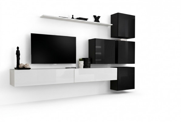 Modern Miwwelwand Wand Regal Wandschaf Wäiss Luxus Ariichtung Designer Komplett
