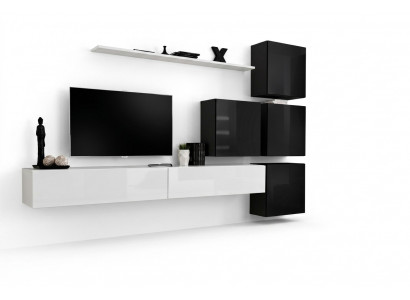 Modern Miwwelwand Wand Regal Wandschaf Wäiss Luxus Ariichtung Designer Komplett