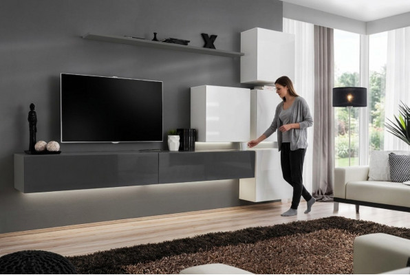 Gréng Mauerregal TV Stänner Luxus Komplett Stil Modern Wunnzëmmer Nei Ariichtung