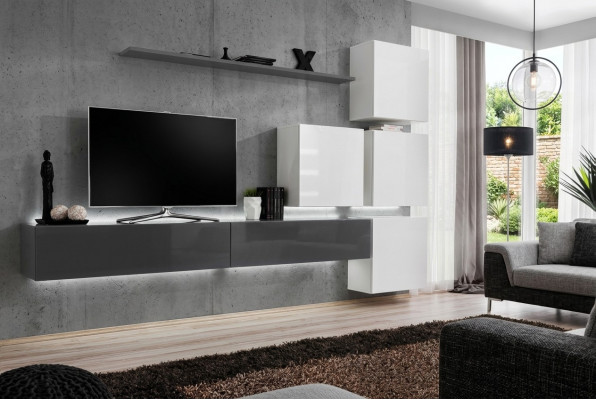 Gréng Mauerregal TV Stänner Luxus Komplett Stil Modern Wunnzëmmer Nei Ariichtung