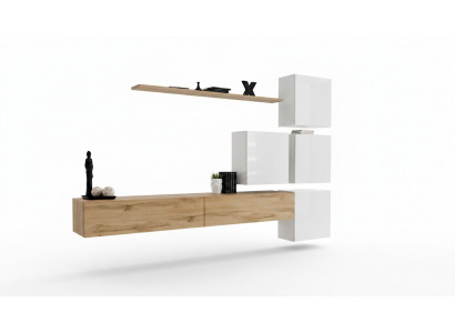 Wunnwand Braun Wunnzëmmer Holz Modern Miwwelen Garnitur Luxus Komplett Wandsschaf