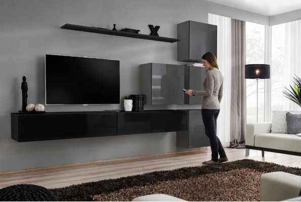 Wunnzëmmer Design Komplett Wunnwand Wandschaf Luxus Garnitur Schaf