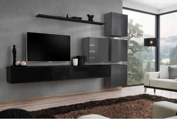Wunnzëmmer Design Komplett Wunnwand Wandschaf Luxus Garnitur Schaf