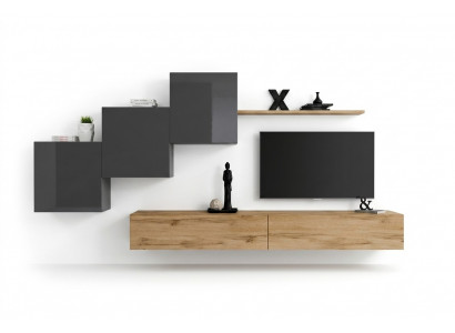 Luxus Wäiss Designer Modern Wunnwand Sideboard TV Ständer Braun Wunnzëmmer