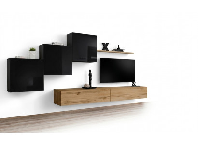 Televisiounsmiwwel Set a Braun Wunnzëmmermiwwel TV-Stänn Sideboard Wandregal Nei