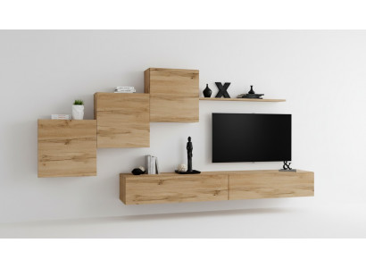 Designer Wunnwand Braun TV Stänn Modern Säitenarescht Wandregal Wandschaf 6 Stéck
