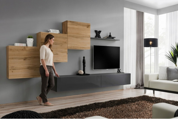 Designer Wunnzëmmermiwwele Wunnwand Gro TV Stänner Modern Sideboard Wandregal