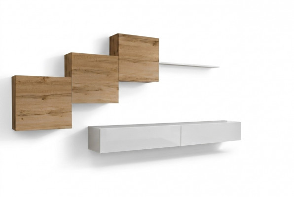 Luxus Set 6 Stéck Wunnwand Ariichtung Garnitur Wandregal Designer Wunnzëmmermiwwelen