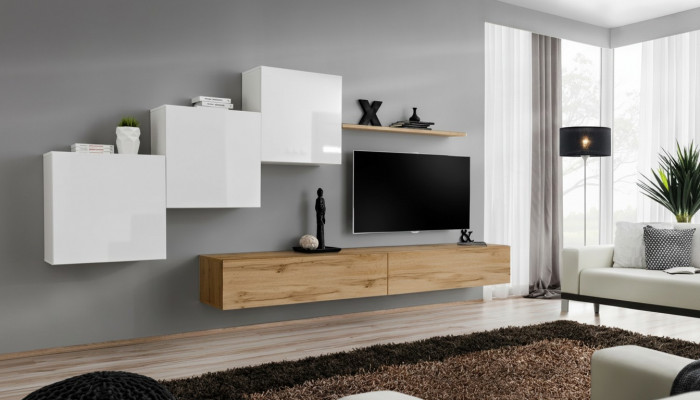 Wunnzëmmer Fernsehstänn 3x Mauer Schaf Mauer Regal Luxus Design Säitenaarbecht Wunnwand