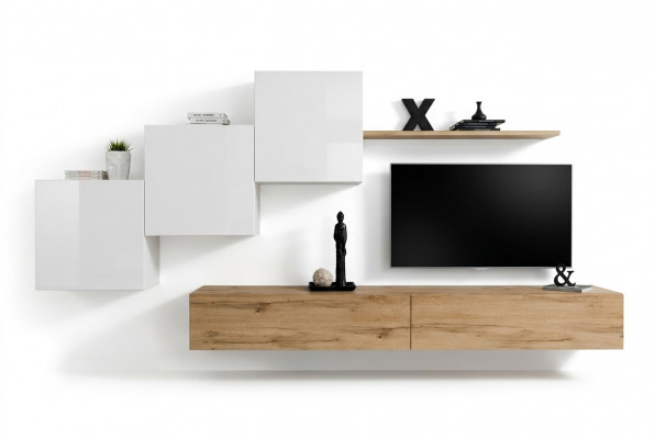 Wunnzëmmer Fernsehstänn 3x Mauer Schaf Mauer Regal Luxus Design Säitenaarbecht Wunnwand