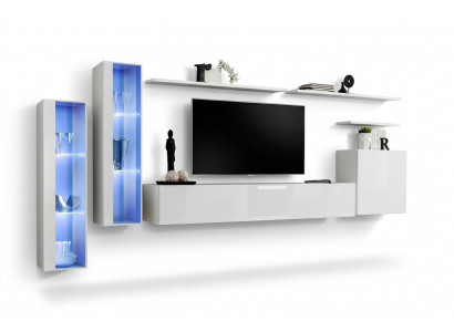Wäiss Komplett Wunnmauer TV-Stänner Design Wunnzëmmer Luxus Schaf Wäinschaf