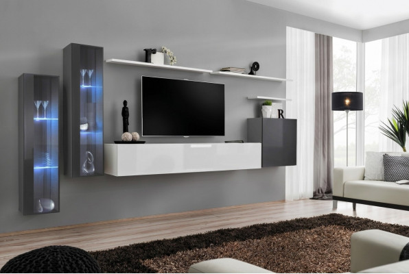 Komplett Wohnwand TV-Stänner Wandregal Luxus Wandschaf Ariichtung Designer