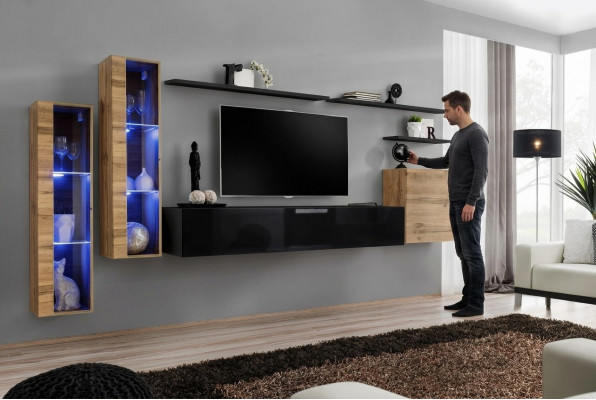 Luxus Miwwelen Wunnwand Säitestull Designer Wandschaf Ariichtung TV-Stänner