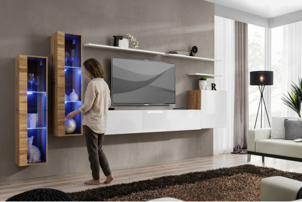Luxus TV-Stänner Wunnzëmmer Ariichtung RTV Lowboard Designer Modern Wunnmauer