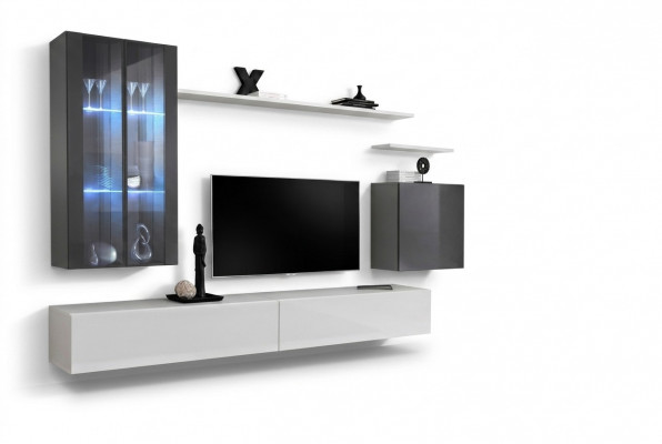 Komplett Wandregaler Wunnzëmmermiwwel 3x Mauerzouma Luxus TV-Stänner Sideboard