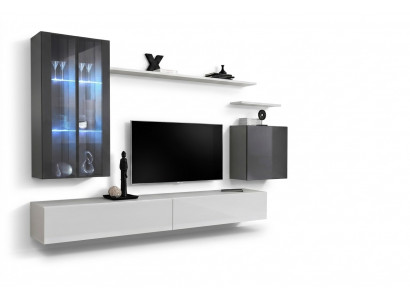 Komplett Wandregaler Wunnzëmmermiwwel 3x Mauerzouma Luxus TV-Stänner Sideboard