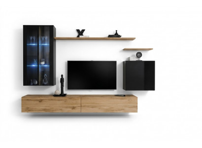 Wunnwand Hänkvitrinn Wandsschaf Designer TV-Ständer Ariichtung Regaler Modern