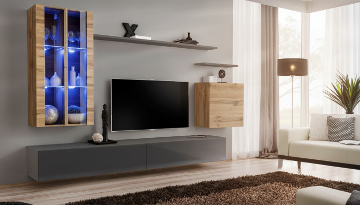 Design Miwwelen Mauerregal Wunnwand Wunnzëmmermiwwelen TV-Stänner Holzmiwwelen Sideboard