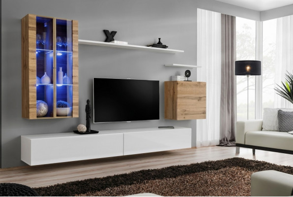 Wäiss Nei Wunnwand TV-Ständer Wandschaf Holzmöbel Stil Luxus Modern