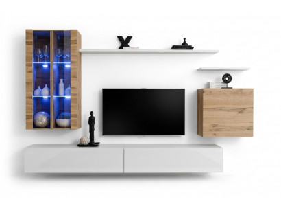 Wäiss Nei Wunnwand TV-Ständer Wandschaf Holzmöbel Stil Luxus Modern