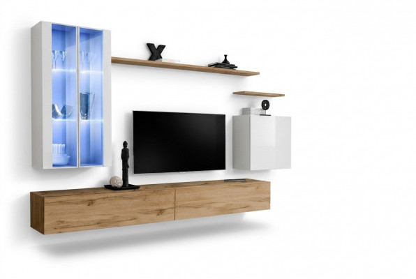 Massivholzmöbel TV-Ständer Wandmontéiert Schaf Wohnzëmmermiwwelen Komplett Set Designer Stil