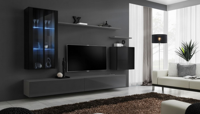 Wunnzëmmer Set 3x Wandschaf TV Stänner Wunnmiwwel Modern Designer Stil