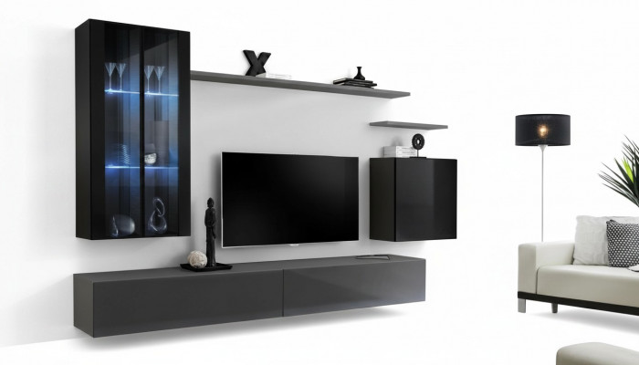 Wunnzëmmer Set 3x Wandschaf TV Stänner Wunnmiwwel Modern Designer Stil