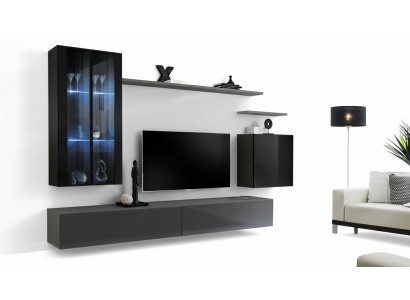 Wunnzëmmer Set 3x Wandschaf TV Stänner Wunnmiwwel Modern Designer Stil