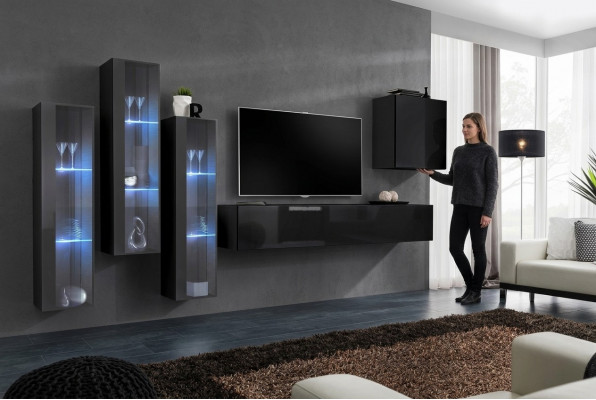 Designer Wunnwand Ariichtung Mauer Schaf Wunnzëmmer Miwwelen Holz Modern