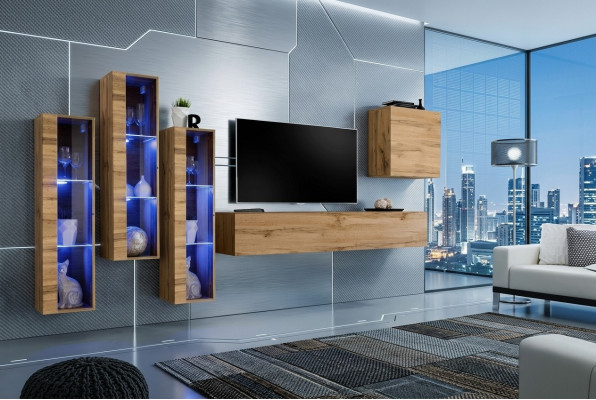 Wunnzëmmermiwwele Héichglanz Wunnwand TV Ständer Garnitur Luxus Stil Designer