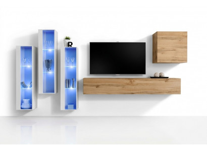 Wunnzëmmerméiwele Designer Wunnwand TV-Stänner Héichglanz Säitenschaf Mauer Schaf