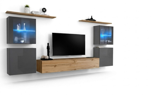Designer Braun Wunnengswand Wandregaler Schaf Wohnzimmer Holzmiwwelen Stil Modern