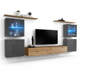 Designer Braun Wunnengswand Wandregaler Schaf Wohnzimmer Holzmiwwelen Stil Modern