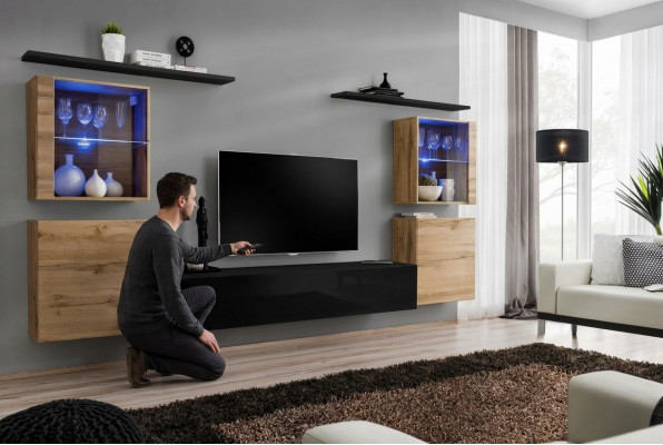 Designer Komplett Wunnzëmmer Luxus Wunnwand Grupp Modern Sideboard Ariichtung