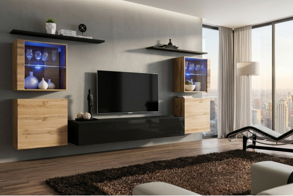 Designer Komplett Wunnzëmmer Luxus Wunnwand Grupp Modern Sideboard Ariichtung