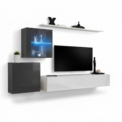Luxus Set Modern Wunnwand Wunnzëmmermiwwelen Wand Regal Miwwelen TV-Ständer Garnitur