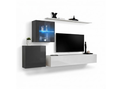 Luxus Set Modern Wunnwand Wunnzëmmermiwwelen Wand Regal Miwwelen TV-Ständer Garnitur