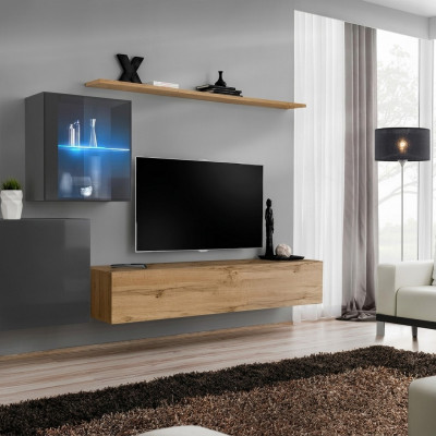 TV-Ständer Luxus Designer Wunnzëmmer Mauer Regal Holz Modern Ariichtung