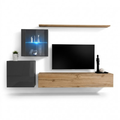 TV-Ständer Luxus Designer Wunnzëmmer Mauer Regal Holz Modern Ariichtung
