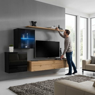 Glanzvoll Wandkapp Wohnwand Designer Luxus Set Wand Regal Miwwelen