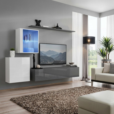Wohnwand Holzmöbel Mëbelschränk Designer Wand Regal Komplett Miwwelen Designer.