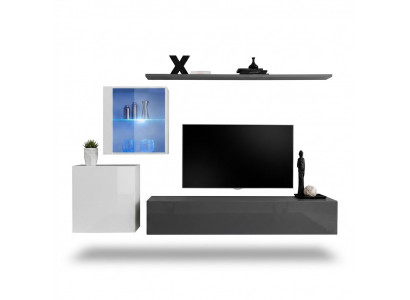 Wohnwand Holzmöbel Mëbelschränk Designer Wand Regal Komplett Miwwelen Designer.
