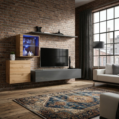 Wand Regal Komplett Set Designer Wunnzëmmermiwwelen Luxus Miwwel Holz Ariichtung