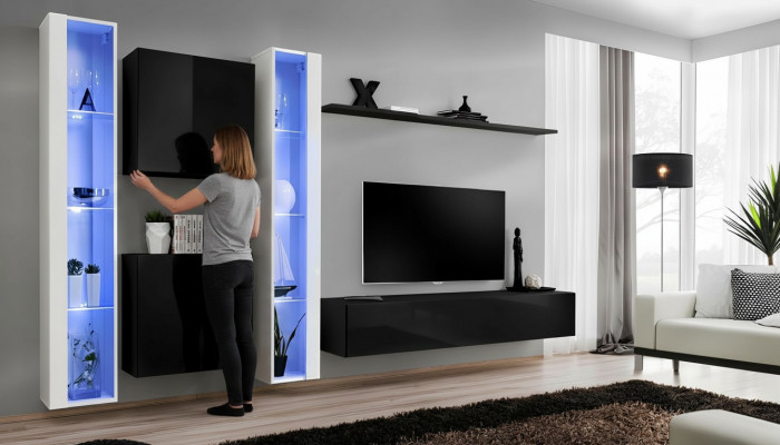 Wunnzëmmermiwwelen Designer Luxus TV Stänner Designer Wand Regal Komplett