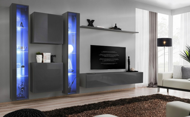 Luxus 2x Hänkvitrinn Nei Wunnwand 2x Wandschaf Komplett Set Wand Regal Nei