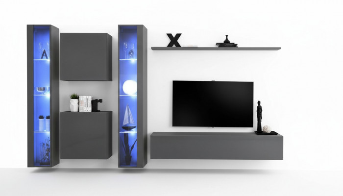Luxus 2x Hänkvitrinn Nei Wunnwand 2x Wandschaf Komplett Set Wand Regal Nei