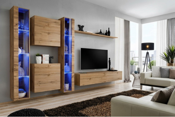 Brong Wunnwand Modern Hänkevitrinn Hänkschaf Luxus Ariichtung Wand Set