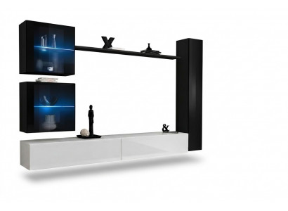 Wunnwand Set 6tlg Luxus Ariichtung Wunnzëmmer Designer TV-Stänner Wandsschaf