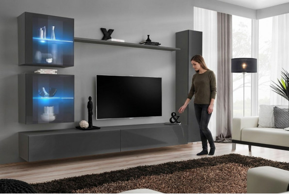 Luxus Komplett Wunnwand Gro Miwwelen Designer Set Ariichtung Sideboard Modern